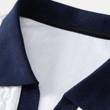 Polo Jacquard Contrast et Pantalon Fuselé Coupe Ajustée