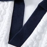 Polo Jacquard Contrast et Pantalon Fuselé Coupe Ajustée