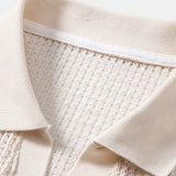 Polo à col en V en crochet coupe décontractée et short 5" texturé froissé à cordon de serrage