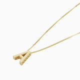 Collier initial lettre d'amour | Or blanc