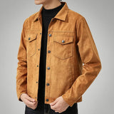 Veste trucker en daim pour homme — Vêtement d'extérieur décontracté pour l'automne