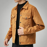 Veste trucker en daim pour homme — Vêtement d'extérieur décontracté pour l'automne