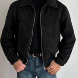Marco DeLuca | Veste zippée en daim vintage à la coupe moderne et ajustée pour homme