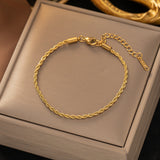Bracelet à chaîne torsadée | Doré