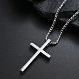 Collier croix serti | Or blanc