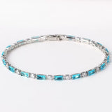 Bracelet en pierre turquoise naturelle | Or blanc