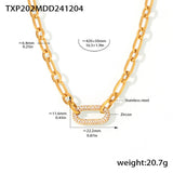 Parure de bijoux à maillons épais pavés | Doré