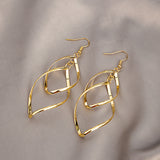 Boucles d'oreilles pendantes superposées minimalistes | Or