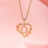 Collier initiale charme floral | Or