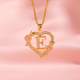 Collier initiale charme floral | Or