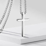 Collier croix serti | Or blanc