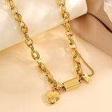 Collier imposant Heartened | Or blanc
