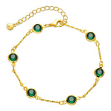 Bracelet chaîne à maillons émeraude | Doré