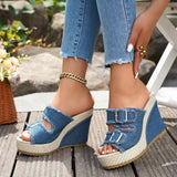 Ada | Sandales compensées en jean