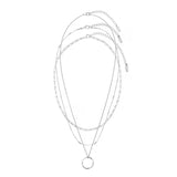 Collier trois rangs cercle ouvert | Or blanc
