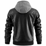 Luca Moretti | Veste en cuir à capuche haut de gamme pour homme