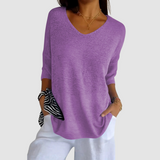 Haut à col en V en tricot Camille™