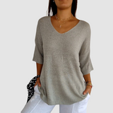 Haut à col en V en tricot Camille™
