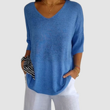 Haut à col en V en tricot Camille™