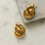 Boucles d'oreilles entrelacées Statement | Doré
