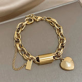 Bracelet épais Cœur | Doré
