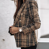 Camille Dubois | Veste blazer à carreaux en tweed pour femme