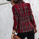 Camille Dubois | Veste blazer à carreaux en tweed pour femme