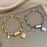 Bracelet épais Cœur | Doré