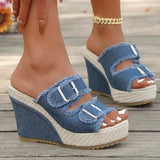 Ada | Sandales compensées en jean
