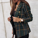 Camille Dubois | Veste blazer à carreaux en tweed pour femme