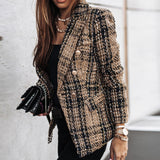 Camille Dubois | Veste blazer à carreaux en tweed pour femme