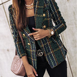 Camille Dubois | Veste blazer à carreaux en tweed pour femme
