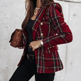 Camille Dubois | Veste blazer à carreaux en tweed pour femme