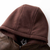 Luca Moretti | Veste en cuir à capuche haut de gamme pour homme