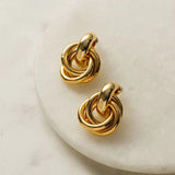 Boucles d'oreilles entrelacées Statement | Doré