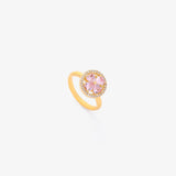 Bague tournante cœur rose en fleur | Or