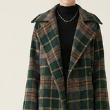 Ivy | Manteau long à carreaux vert forêt — Dernière relecture