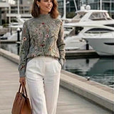 Maurine™ | Pull en tricot à motif floral vintage