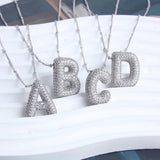 Collier initiales bulles | Or blanc