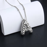 Collier initiales bulles | Or blanc