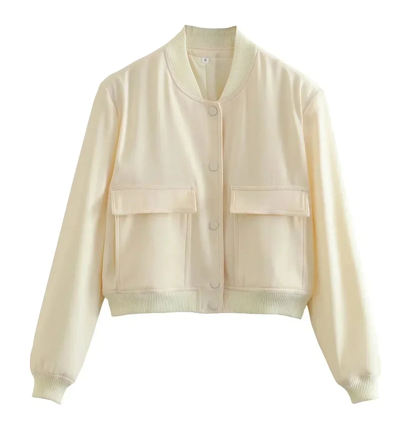 Alessia Romano | Veste bomber structurée courte à boutons-pression pour femme