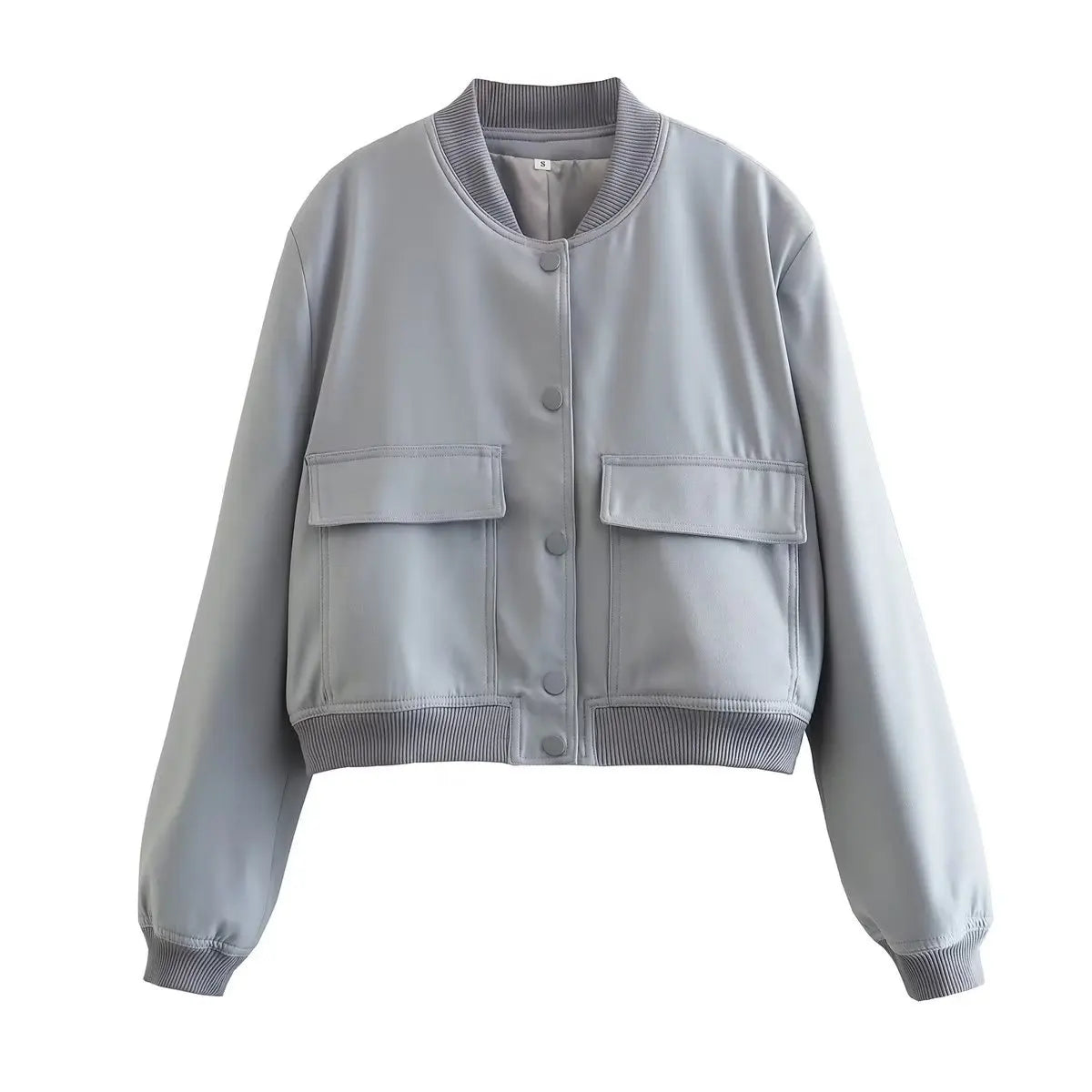 Alessia Romano | Veste bomber structurée courte à boutons-pression pour femme
