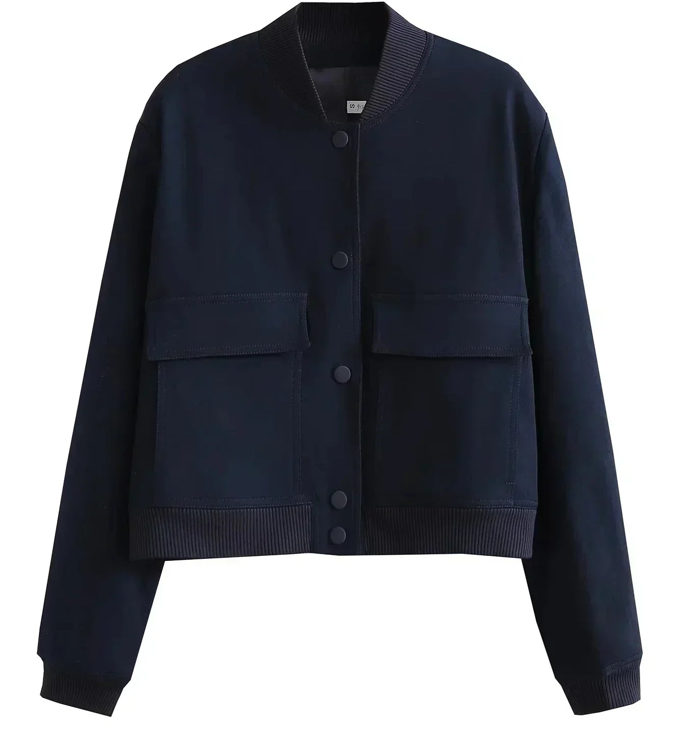 Alessia Romano | Veste bomber structurée courte à boutons-pression pour femme