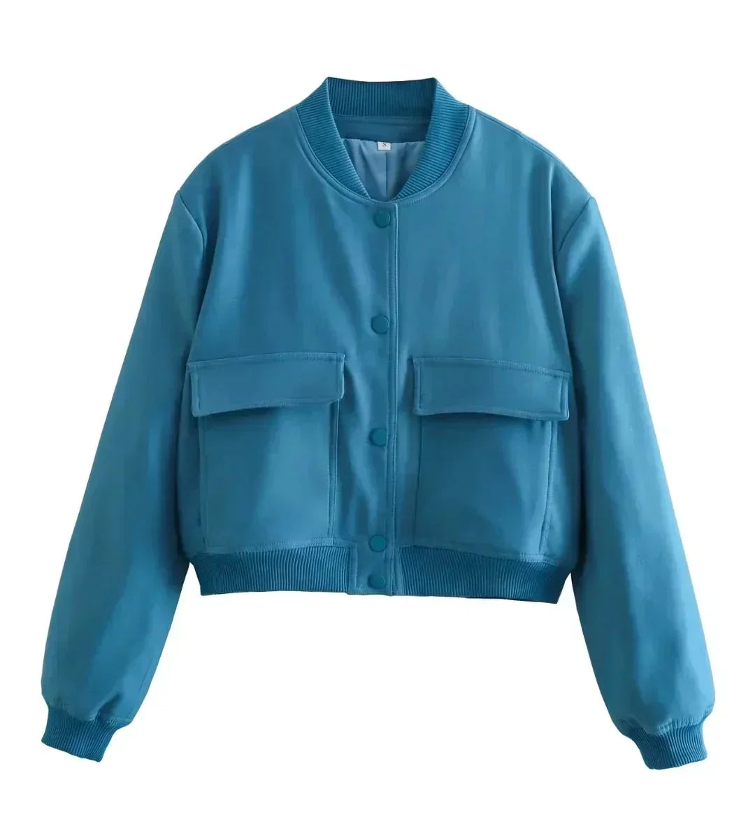 Alessia Romano | Veste bomber structurée courte à boutons-pression pour femme