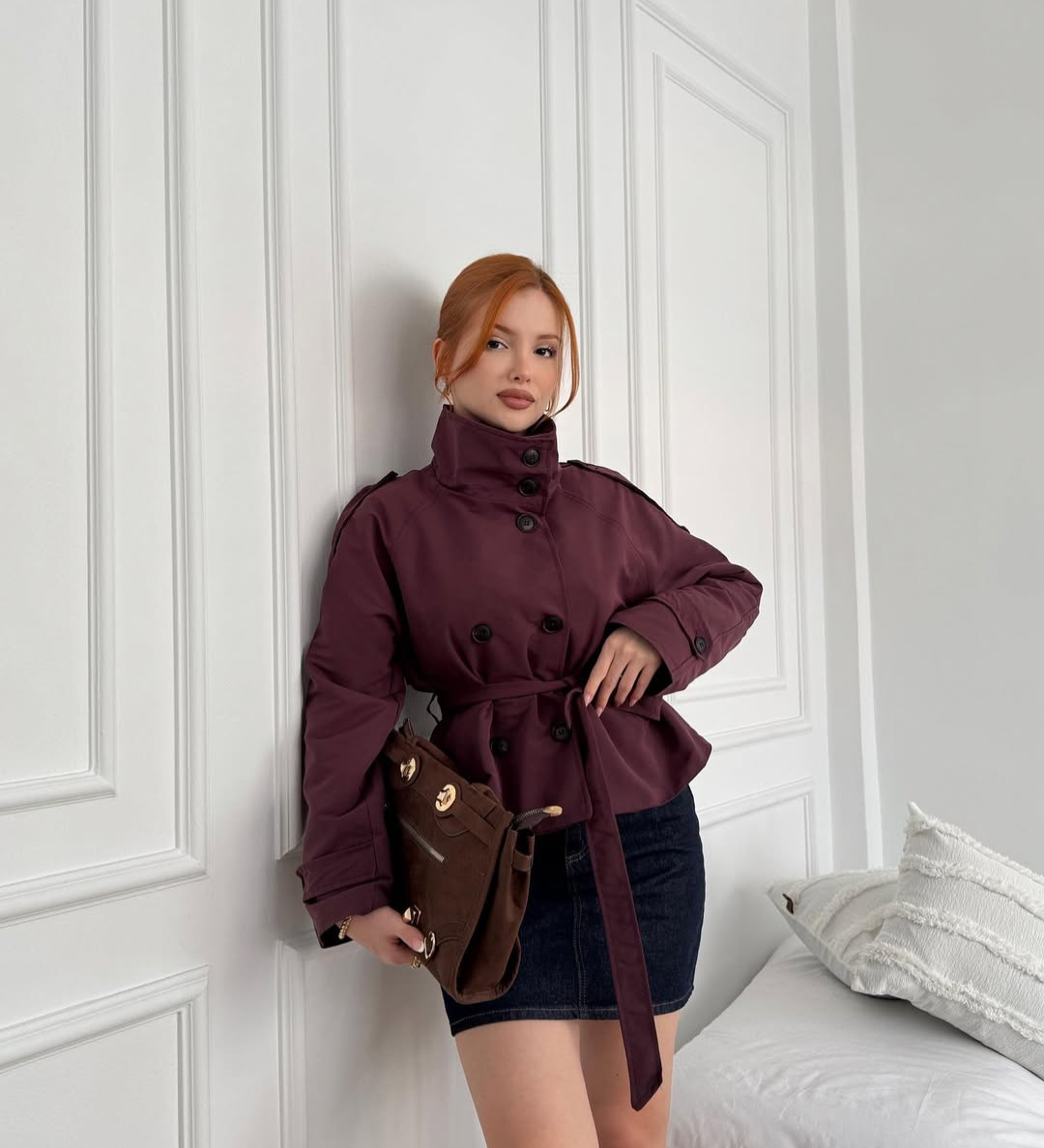 Isabella Laurent | Veste trench courte ceinturée pour femme