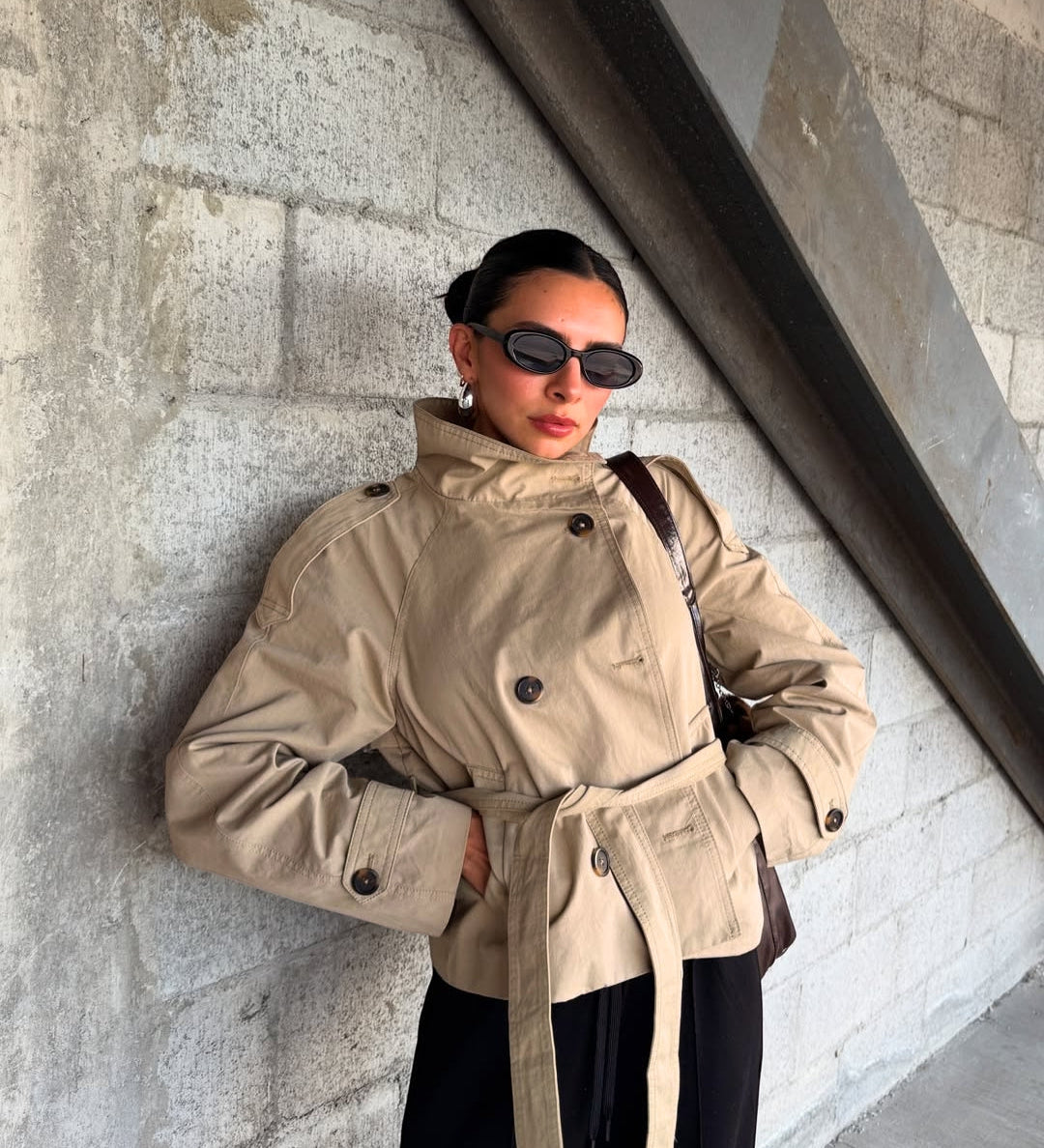 Isabella Laurent | Veste trench courte ceinturée pour femme