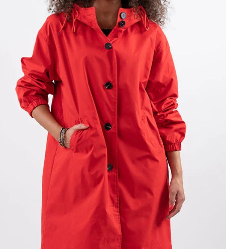 Lucienne Moreau | Longue veste de pluie à capuche pour femme