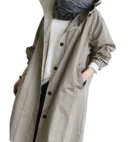Lucienne Moreau | Longue veste de pluie à capuche pour femme
