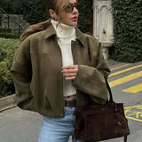 Charlotte Bellini | Veste bomber oversize en daim pour femme