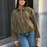 Charlotte Bellini | Veste bomber oversize en daim pour femme